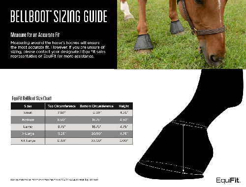 EquiFit Bell Boot (Small) Size Chart